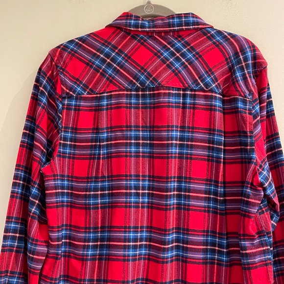 J.Crew Mercantile Women's Half Zip Pullover Shirt Red Blue Plaid  Flannel size M - Picture 6 of 11